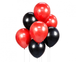 Balónová kytica - červeno-čierna 7 ks