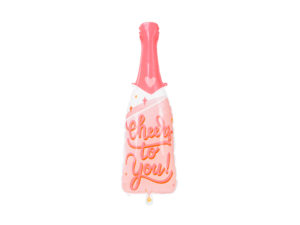 Fóliový balón - Fľaša šampanského (ružová)