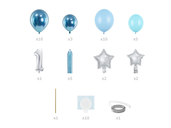 Balónová kytica - Prvé narodeniny modrá-2