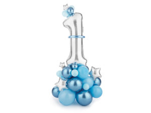 Balónová kytica - Prvé narodeniny modrá