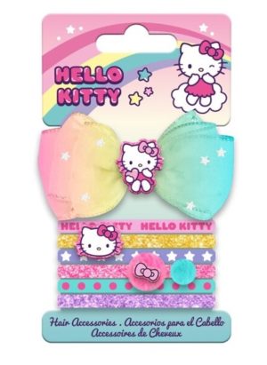 Euroswan Sada gumičiek do vlasov s mašľou - Hello Kitty