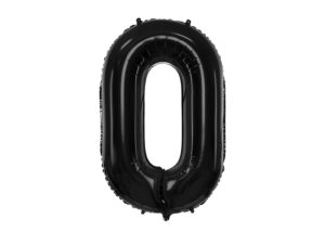 Fóliový balón narodeninové číslo 0 čierny 86 cm