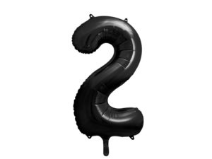 Fóliový balón narodeninové číslo 2 čierny 86 cm