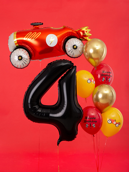 Fóliový balón narodeninové číslo 4 čierny 86 cm-3