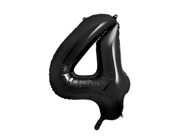 Fóliový balón narodeninové číslo 4 čierny 86 cm