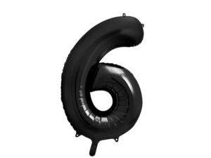 Fóliový balón narodeninové číslo 6 čierny 86 cm