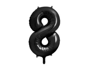 Fóliový balón narodeninové číslo 8 čierny 86 cm