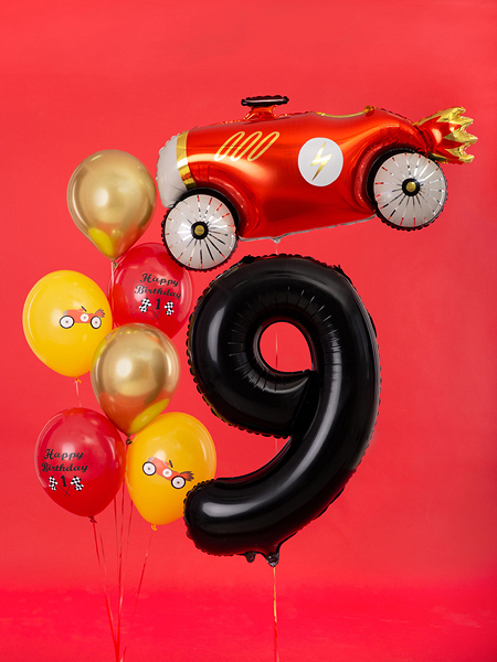Fóliový balón narodeninové číslo 9 čierny 86 cm-3