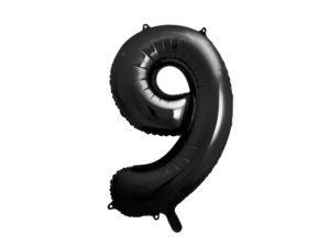 Fóliový balón narodeninové číslo 9 čierny 86 cm