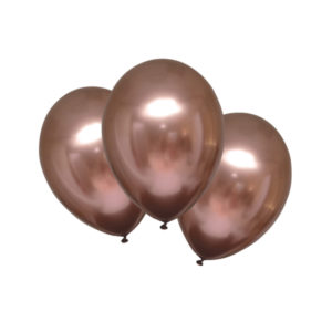 Latexové chrómové balóniky - Rosegold 6 ks