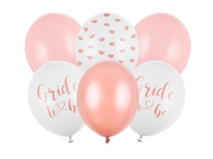 Latexové balóny - Bride to be ružovo-biele 6 ks