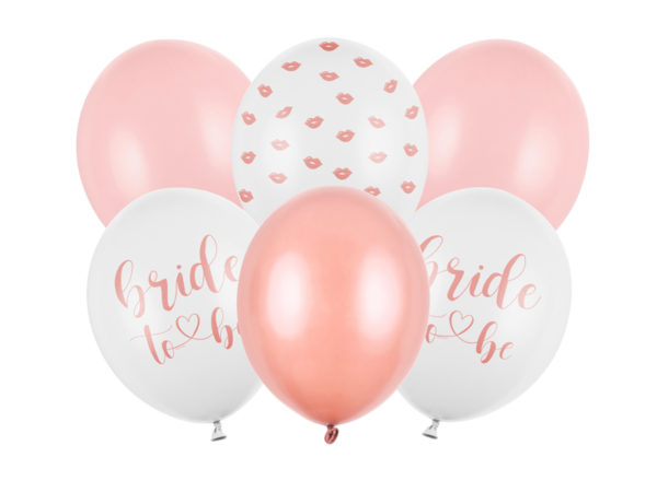 Latexové balóny - Bride to be ružovo-biele 6 ks