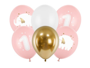 Latexové balóny - Prvé narodeniny sloník ružové 6 ks