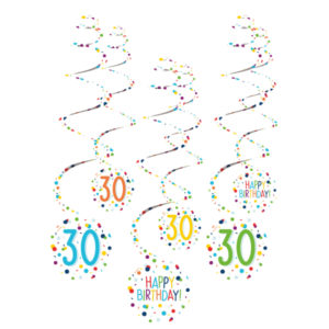 Dekoračné víry - Happy Birthday Konfety 30