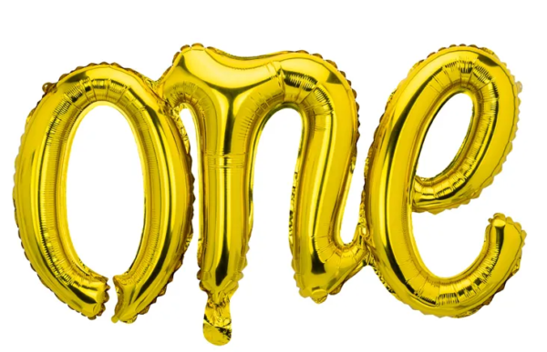 Fóliový balón - One zlatý  66 x 37 cm