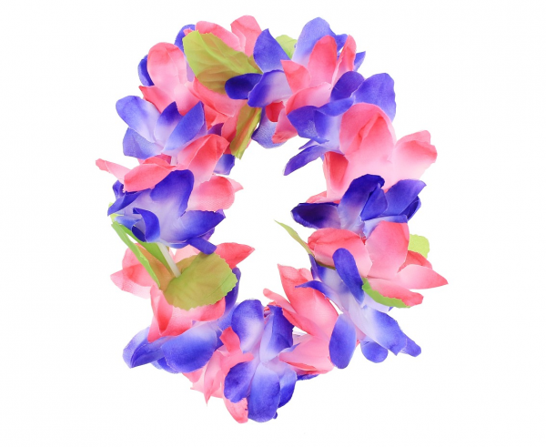 Havajská kvetovaná čelenka - fialovo/ružová-2