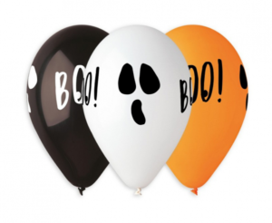 Sada latexových balónov - Halloween Boo mix 5 ks