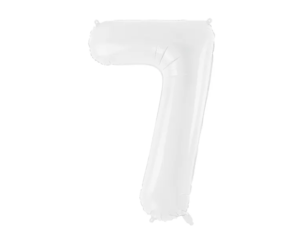 Balónik fóliový narodeninové číslo 7 biely 86 cm