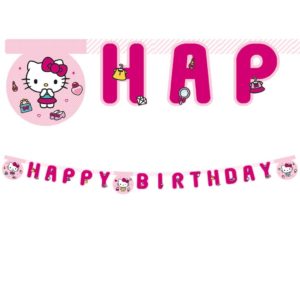 Papierový banner Happy Birthday - Hello Kitty