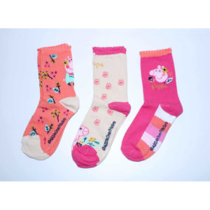 Setino Sada 3 párov detských ponožiek - Peppa Pig ružové mix Veľkosť ponožiek: 31-34