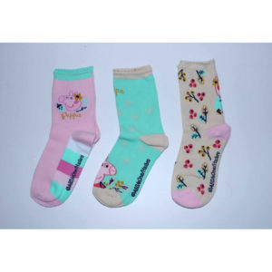 Setino Sada 3 párov detských ponožiek - Peppa Pig zelené mix Veľkosť ponožiek: 31-34