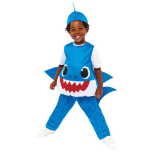 Detský kostým pre najmenších - Baby Shark modrý Veľkosť najmenší: 24 - 36 mesiacov