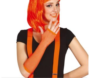 Dámske dierkované rukavice - oranžové
