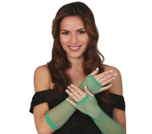 Dámske dierkované rukavice - zelené