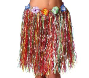 Havajská sukňa s kvietkami 50 cm