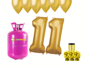 Hélium párty set na 11. narodeniny so zlatými balónmi