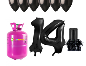 Hélium párty set na 14. narodeniny s čiernymi balónmi