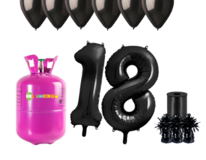Hélium párty set na 18. narodeniny s čiernymi balónmi