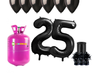 Hélium párty set na 25. narodeniny s čiernymi balónmi