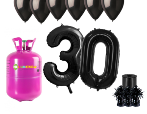 Hélium párty set na 30. narodeniny s čiernymi balónmi