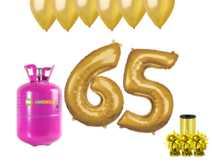 Hélium párty set na 65. narodeniny so zlatými balónmi