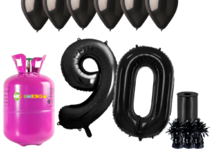 Hélium párty set na 90. narodeniny s čiernymi balónmi