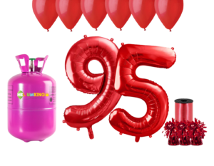 Hélium párty set na 95. narodeniny s červenými balónmi