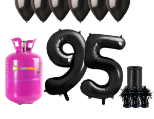 Hélium párty set na 95. narodeniny s čiernymi balónmi