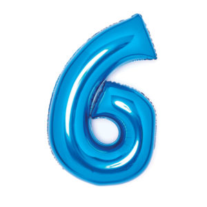 Fóliový  balón číslo - modrý 6