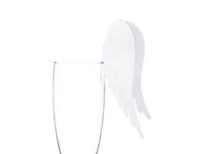 Dekorácia na poháre - Anjelské krídla 12.3 x 10.7cm