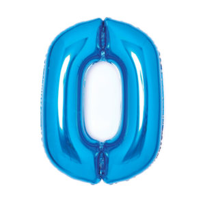 Fóliový balón číslo - modrý 0
