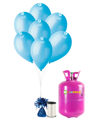 Hélium párty set s modrými balónikmi 30 ks
