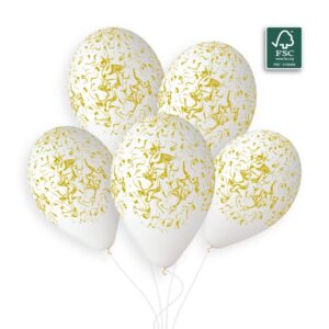 Balón biely - Zlatý mramor 33 cm