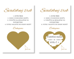 Personal Stierací svadobný žreb - Golden love Farba: zlatá